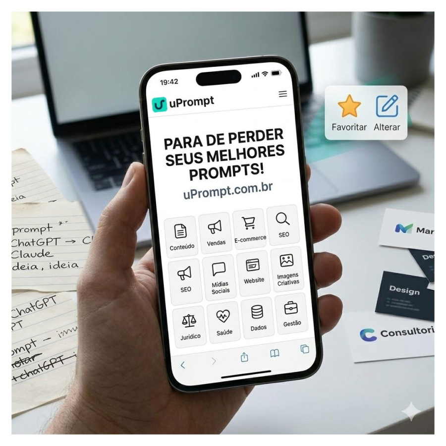 Pare de Perder Seus Melhores Prompts: Descubra Como o uPrompt Profissionaliza Sua Experiência com IAs